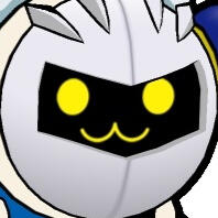 Picture of Don-chan disguized as Meta Knight, with a huge close up on the mask and face.